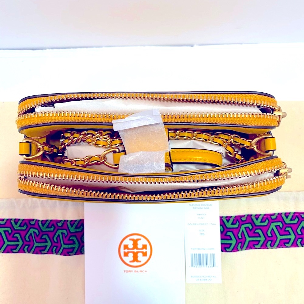 Authentic Tory Burch Fleming Double - Zip Mini bag - Picture 3 of 14